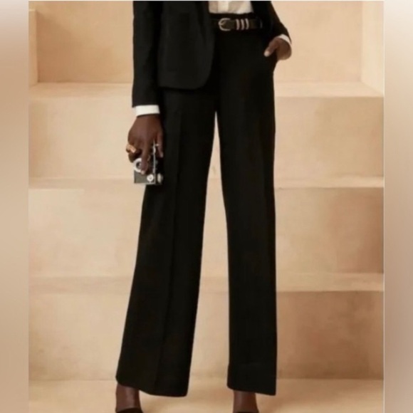 NWOT! Banana Republic High Rise Wide Leg Italian Wool-Blend Pant - Multiple 💜 - Picture 2 of 3